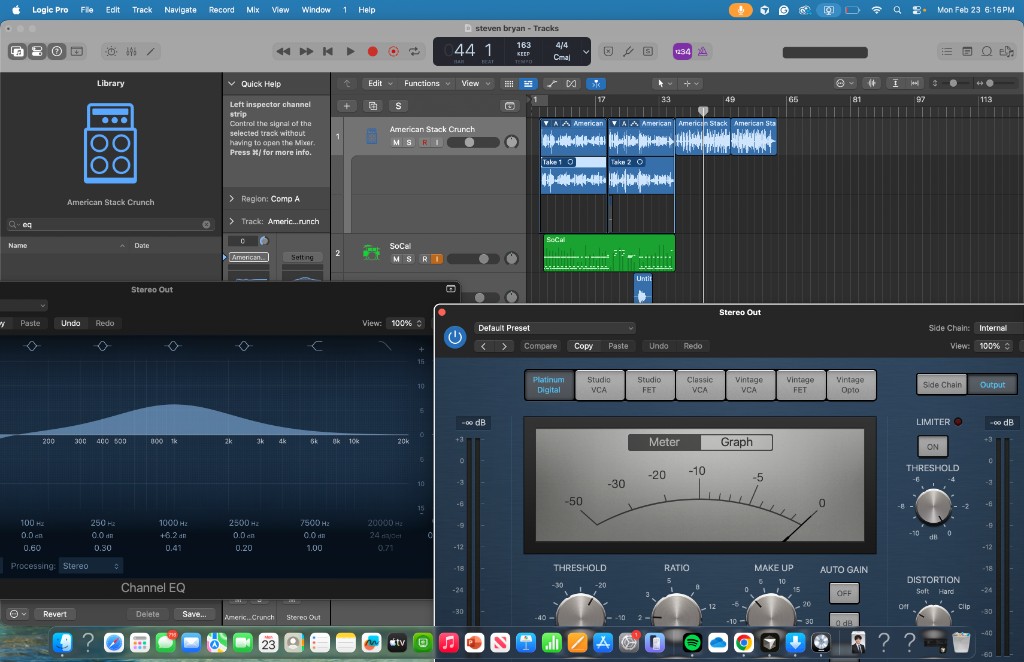 Logic Pro project session